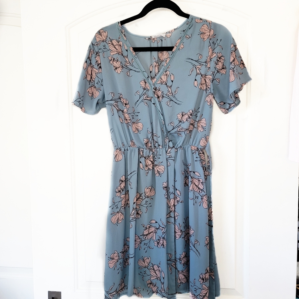 Sienna Sky Light Blue Floral Dress